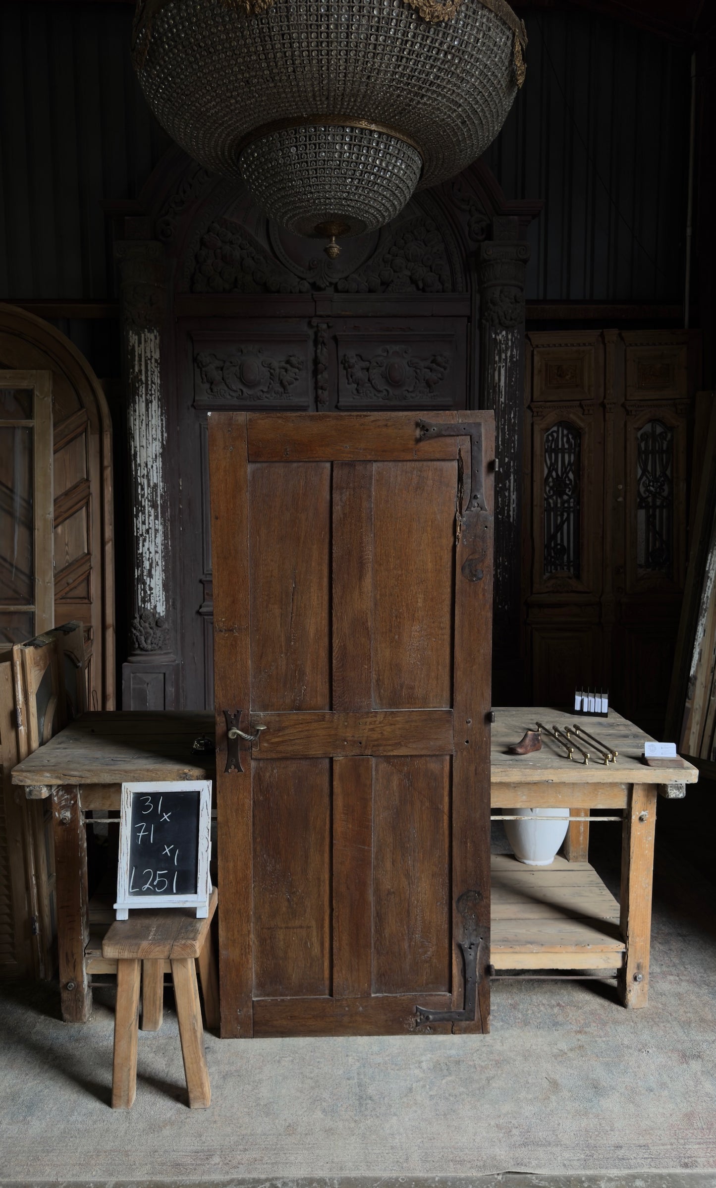 French Provincial 4-Panel Antique Single Door - 31X71 - L251