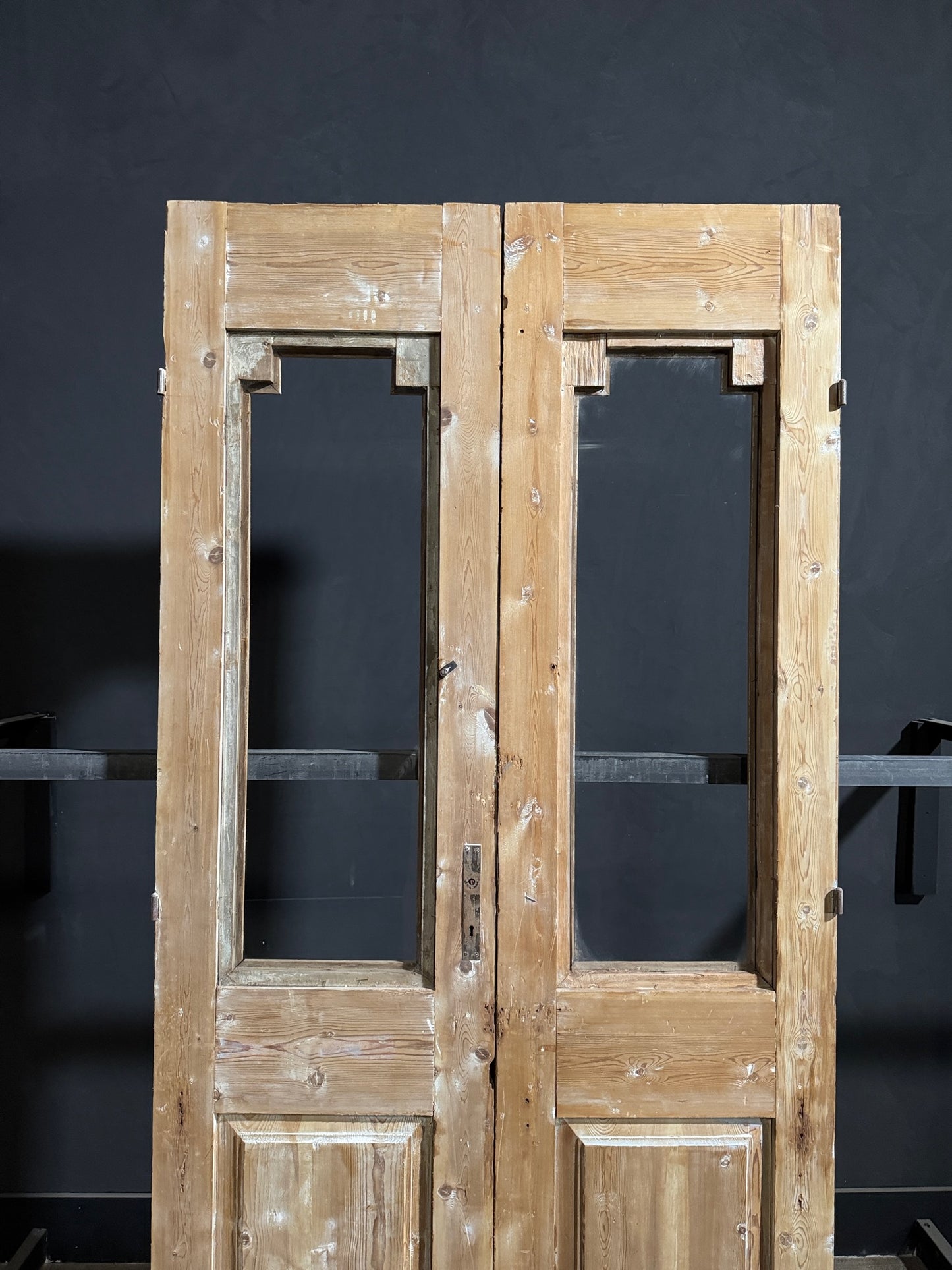 Antique Glass 1 Lite French Doors - 47.5x98.5 - N242