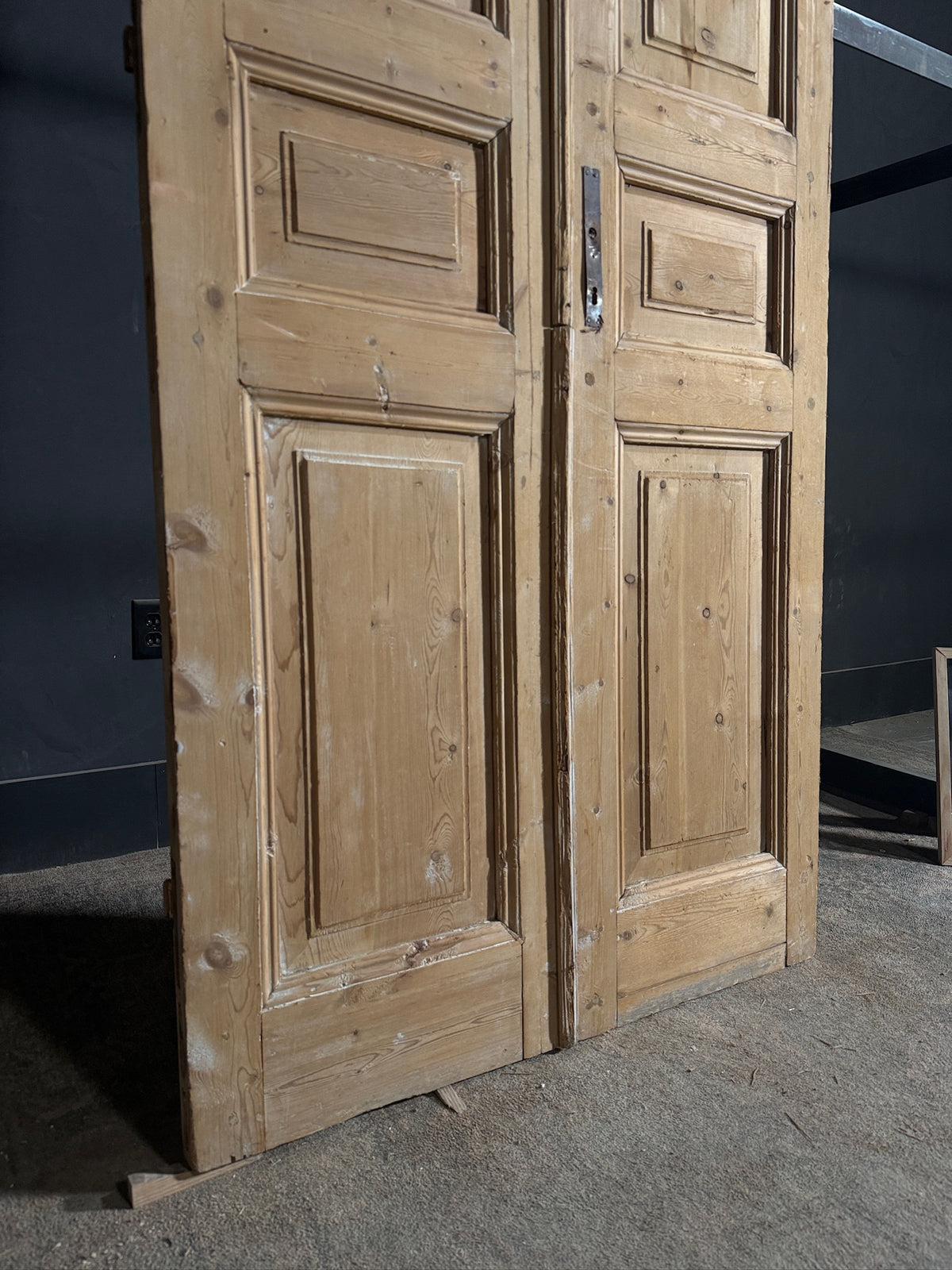 Antique 3 Panel Solid Double Doors - 39.75x97.75 - N669