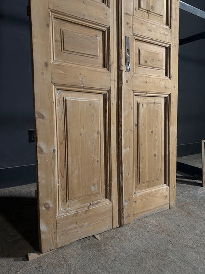 Antique 3 Panel Solid Double Doors - 39.75x97.75 - N669