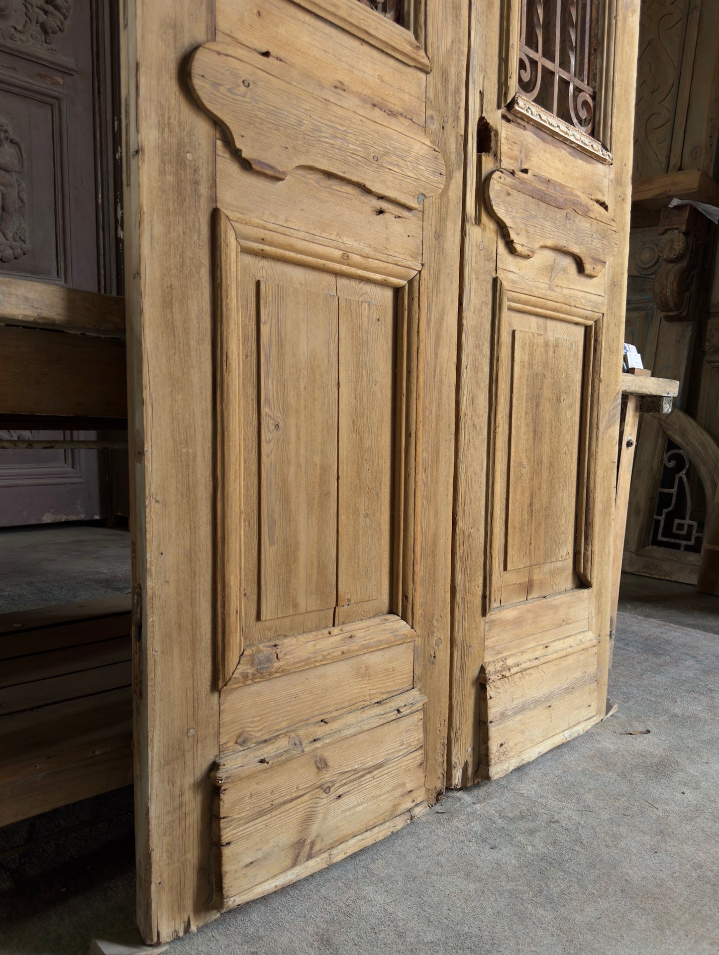 19th Century Antique Iron French Doors - 43x101 K293