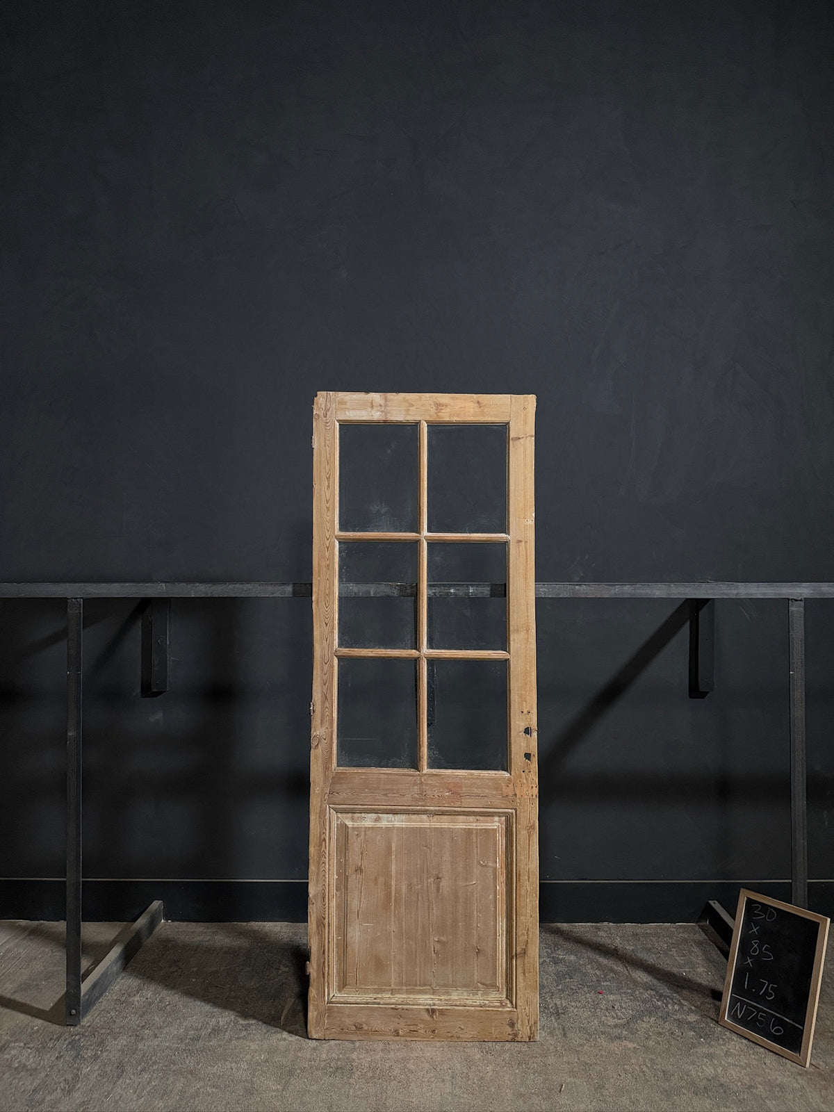 Antique Clear Glass Paneled Pantry Door - 30x85 - N756
