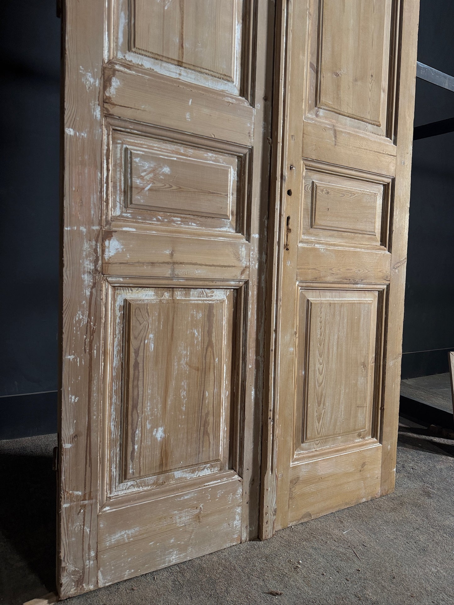Antique 3 Panel Solid Double Doors - 44x98 - N648