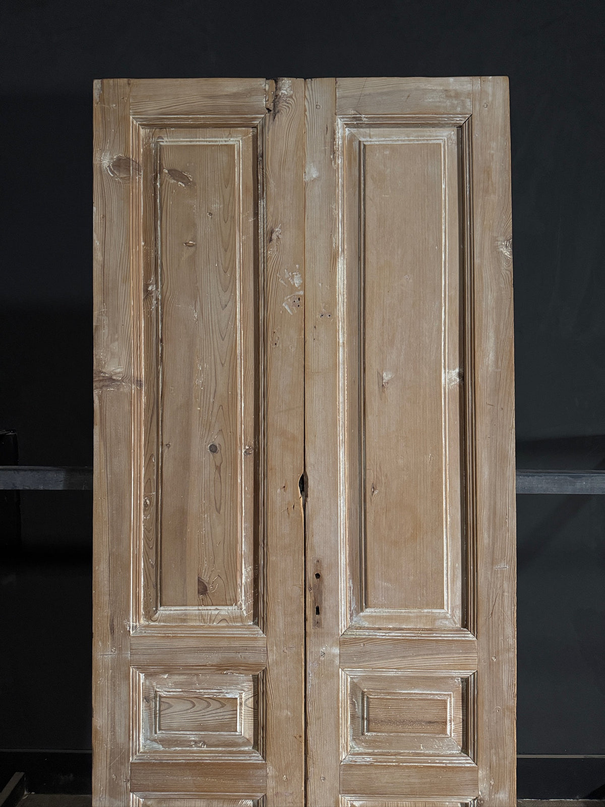 Antique 3 Panel Solid Double Doors - 39.5x97 - N579