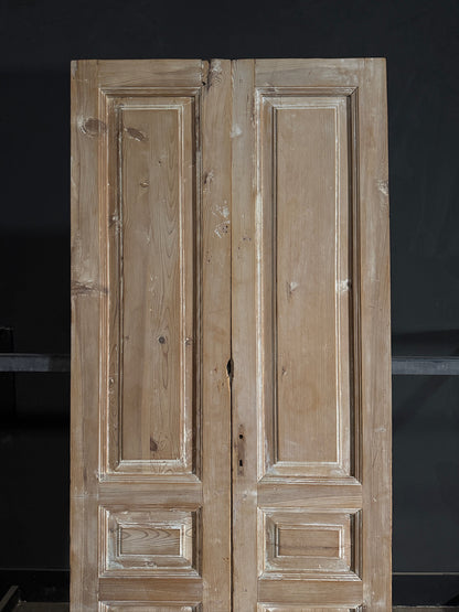 Antique 3 Panel Solid Double Doors - 39.5x97 - N579