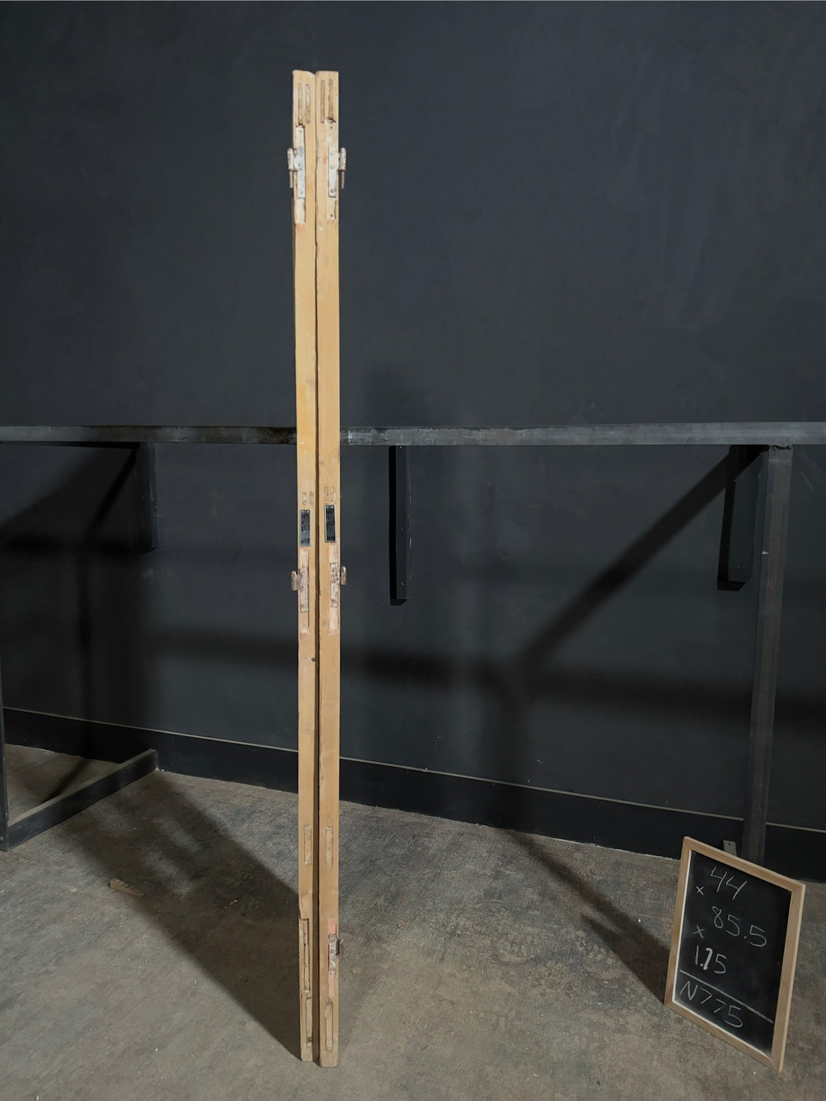 Antique Raised Panel Glass French Doors - 44x85.5 - N775