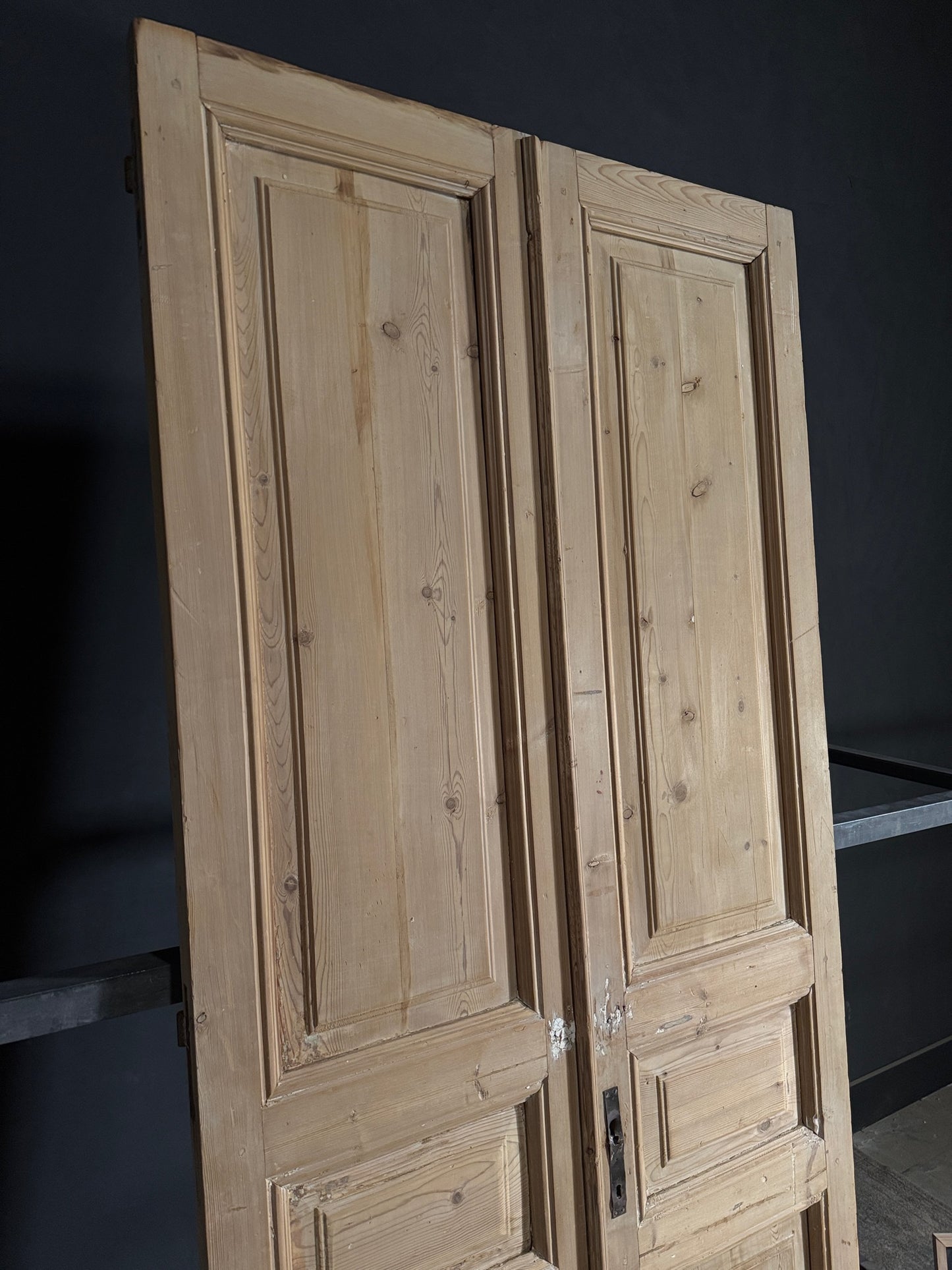 Antique 3 Panel Solid Double Doors - 44.5x104 - N527