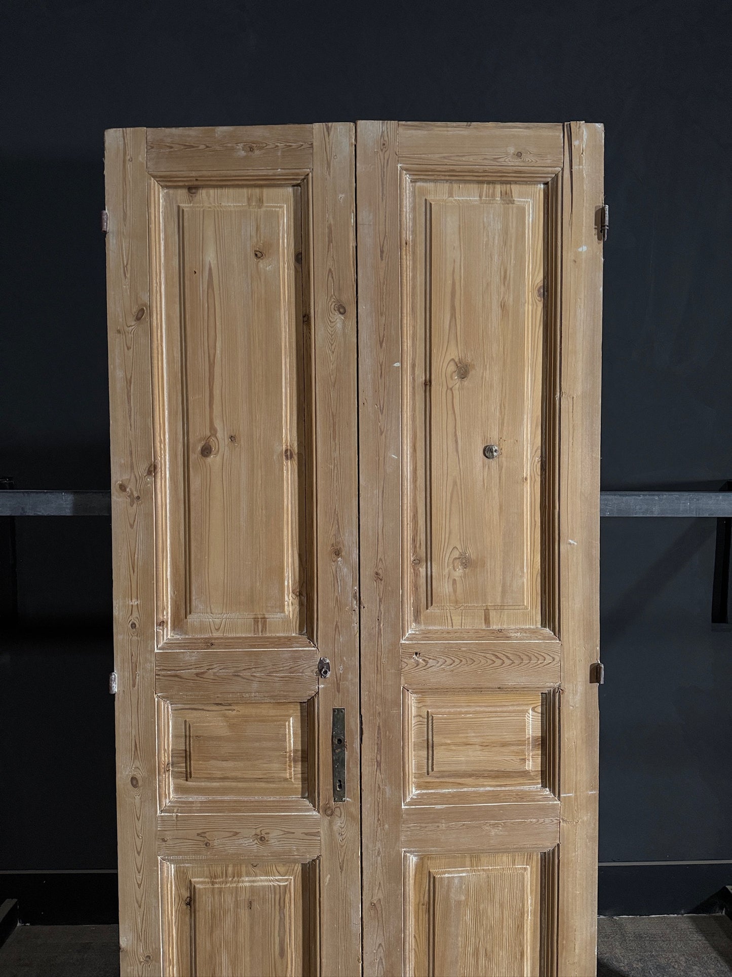 Antique 3 Panel Solid Double Doors - 39.25x88.5 - N426