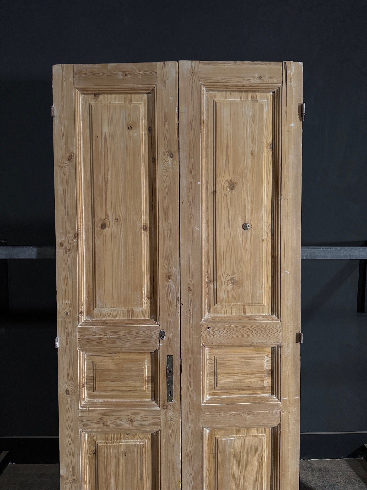 Antique 3 Panel Solid Double Doors - 39.25x88.5 - N426
