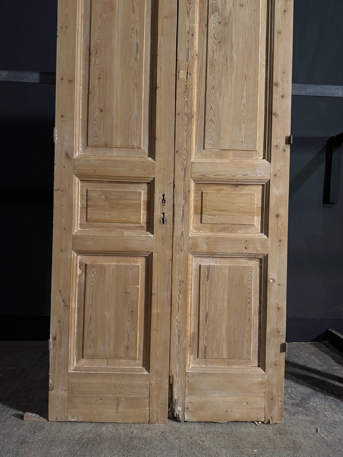 Antique 3 Panel Solid Double Doors - 40.25x86 - N617