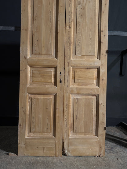 Antique 3 Panel Solid Double Doors - 40.25x86 - N617