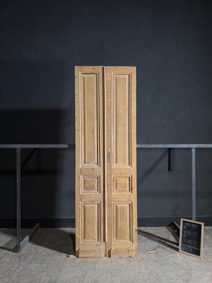 Antique 3 Panel Solid Double Doors - 33.5x103 - N653