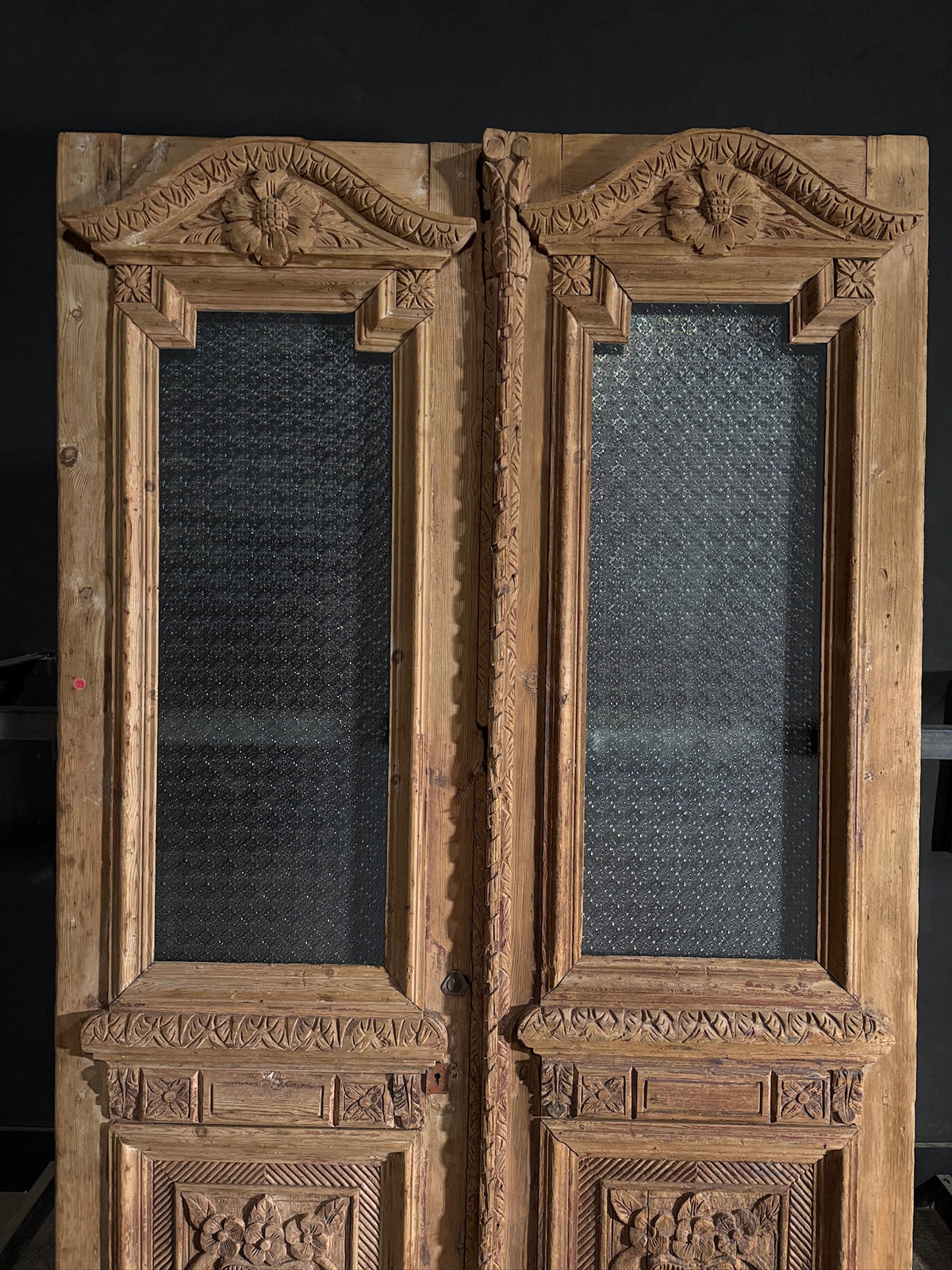 Antique Carved Iron French Doors - 56x98 - N583