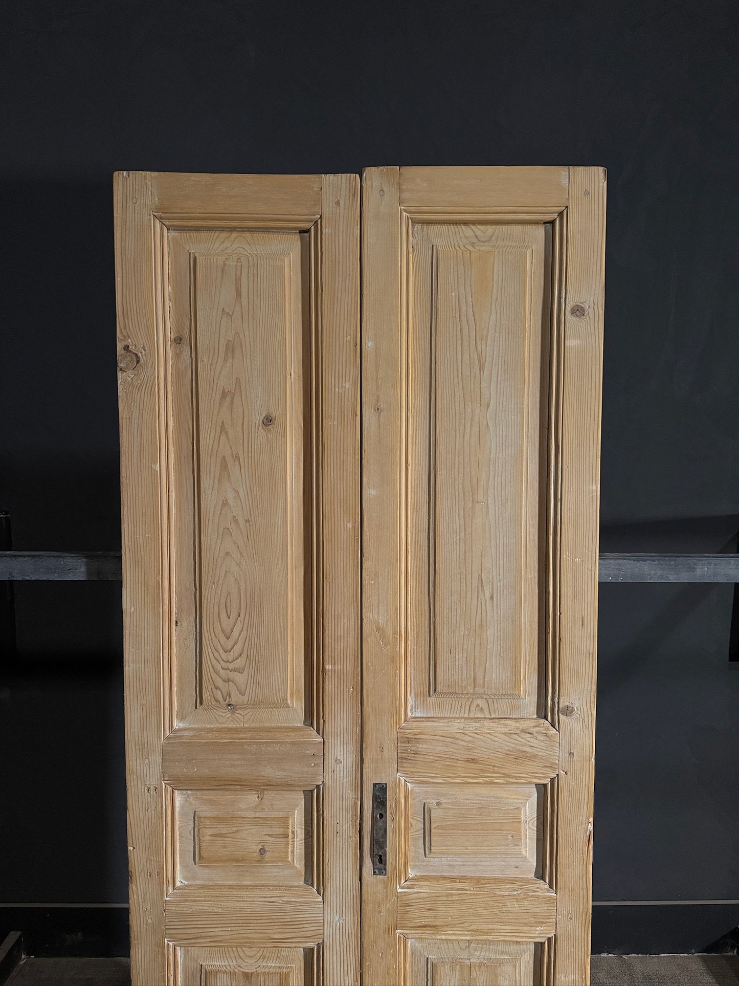 Antique 3 Panel Solid Double Doors - 36.75x89 - N475