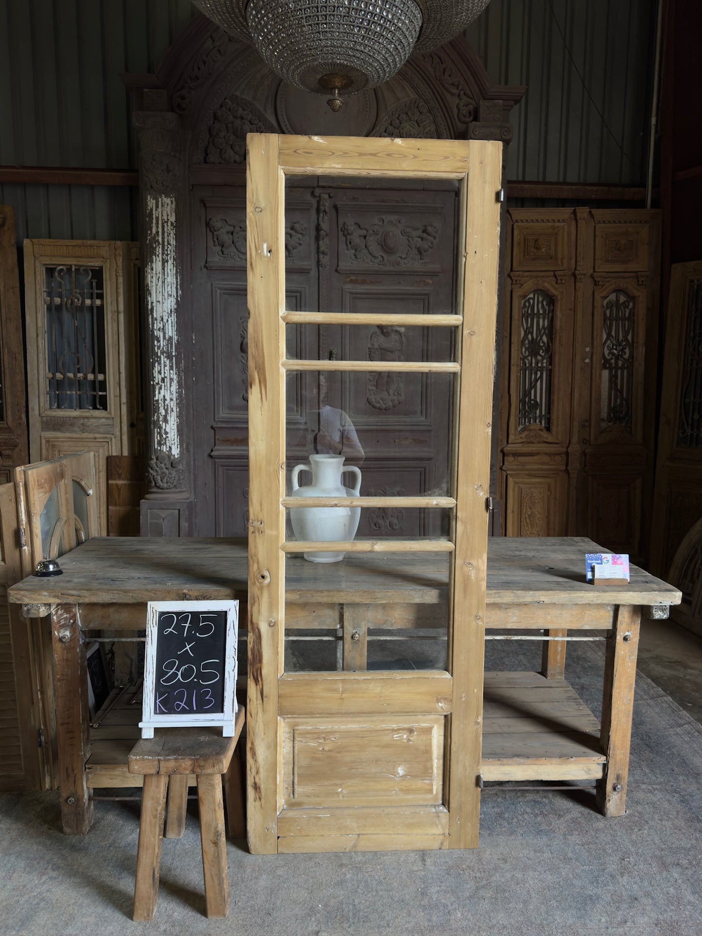 5 Lite Antique Glass Single Door - 27.5x80.5 K213