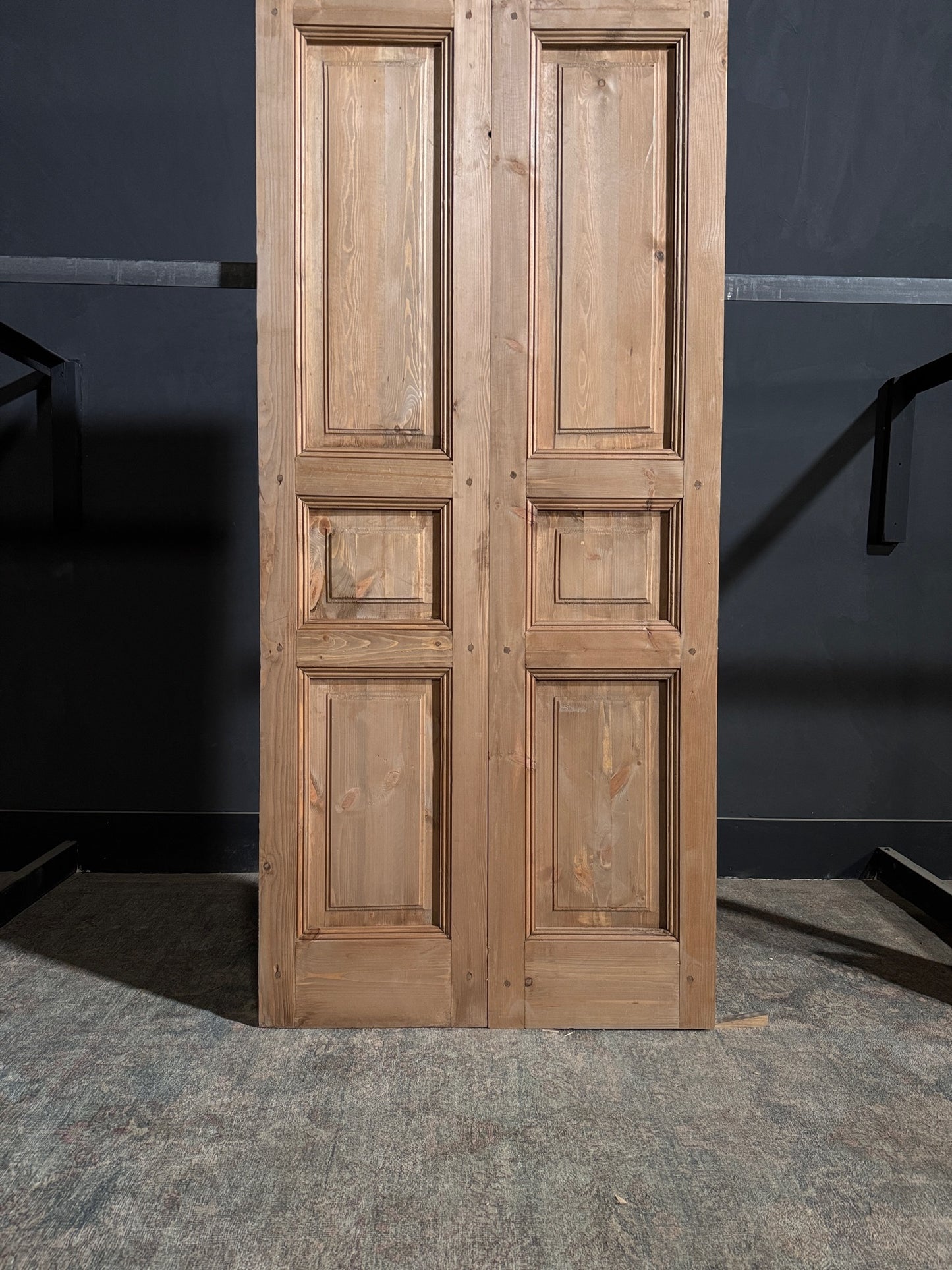 Handcrafted 3 Panel Solid French Doors - 36x80 - N196