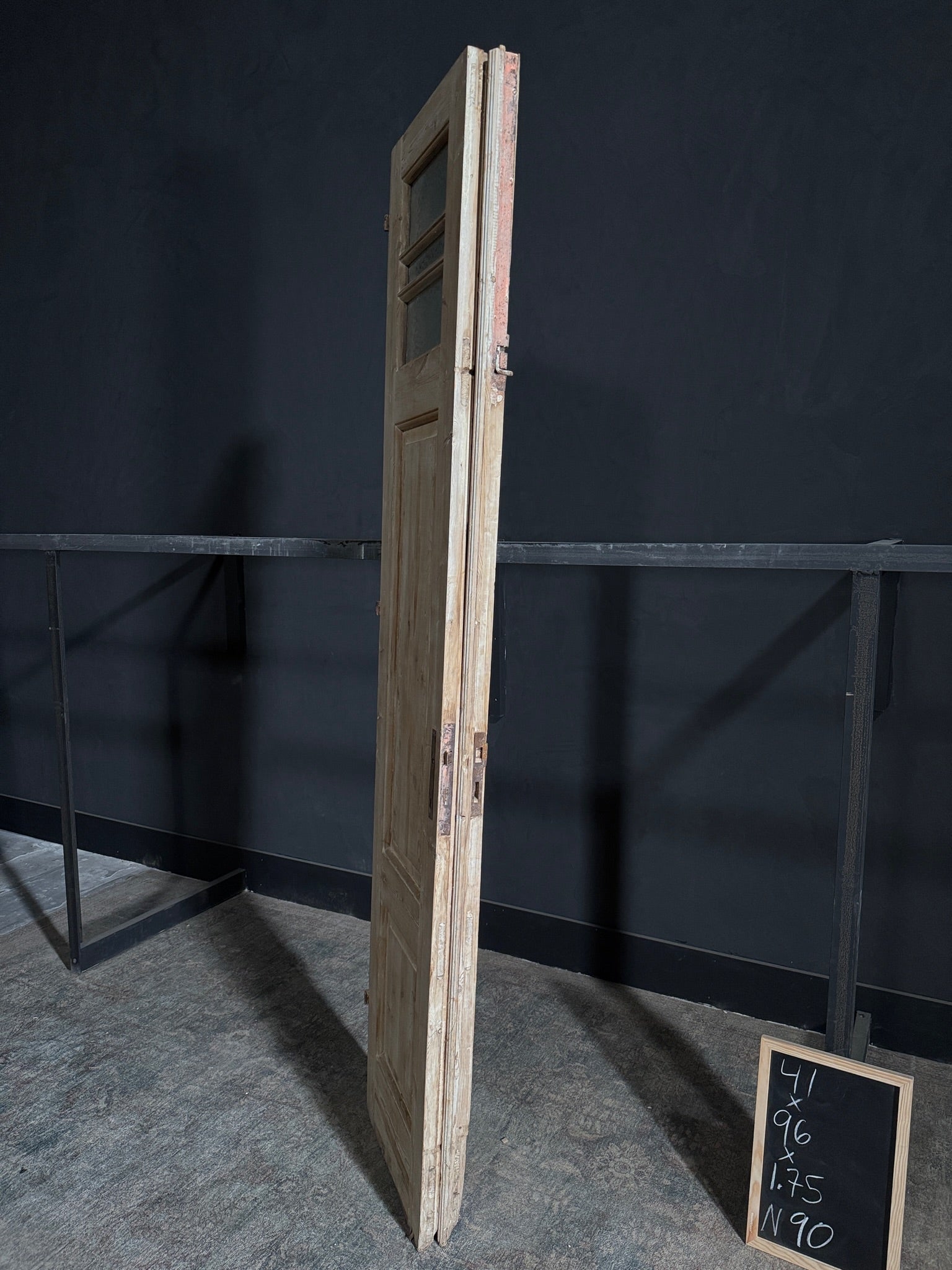 Antique Obscured Glass 3 Lite French Doors - 41x96 - N90