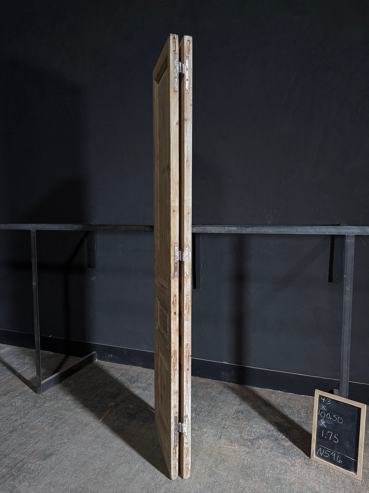 Antique 3 Panel Solid Double Doors - 43x100.5 - N596
