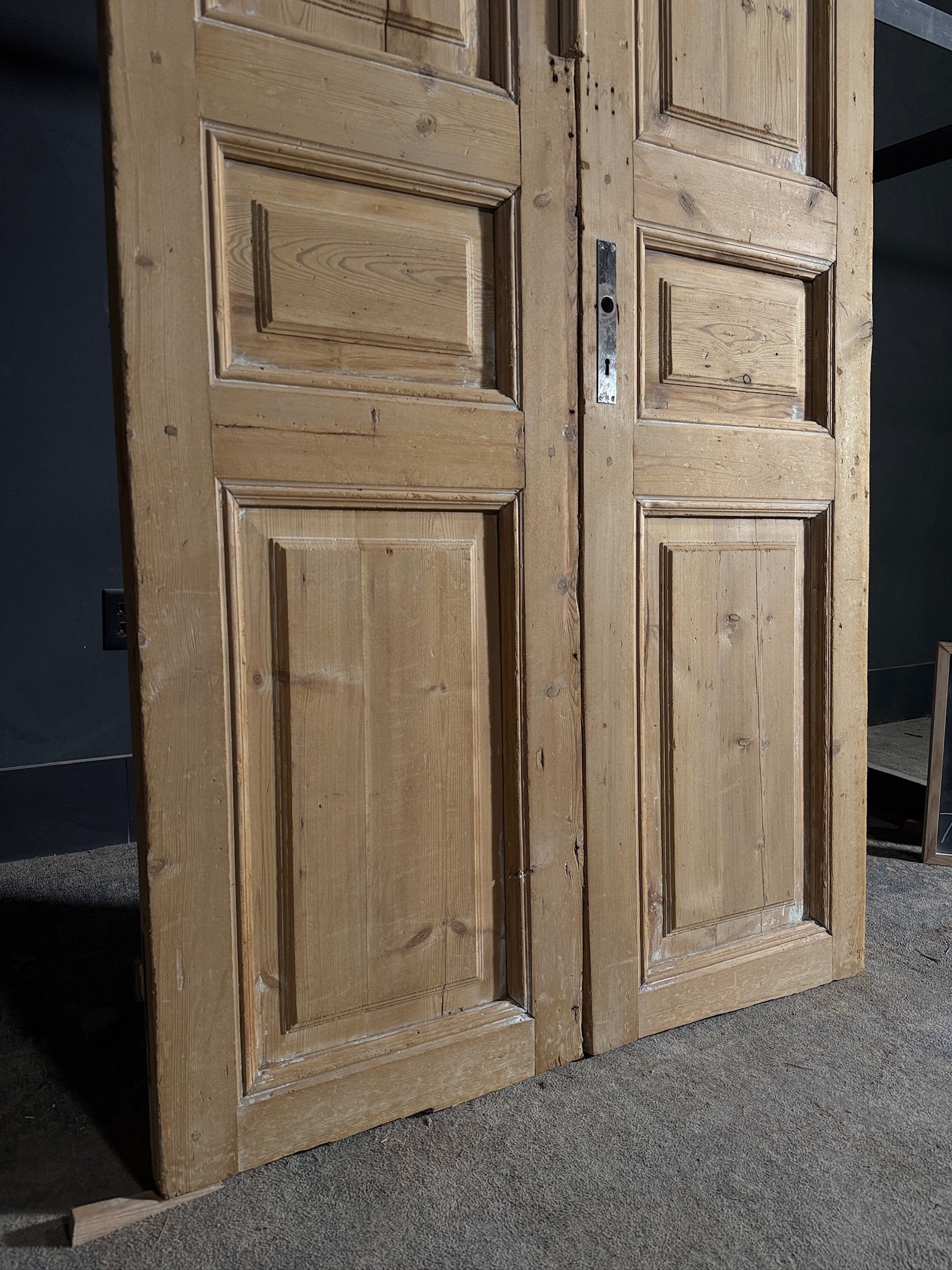 Antique 3 Panel Solid Double Doors - 41.75x93.5 - N604