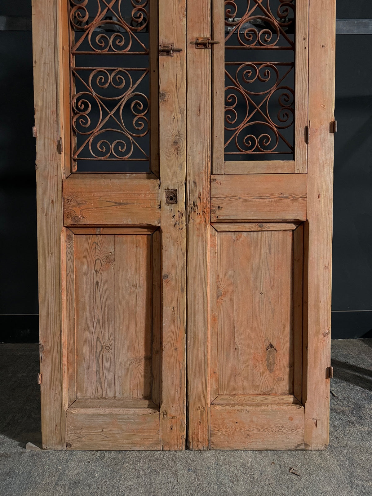 Antique Carved Iron French Doors - 39.75x88.5 - N505