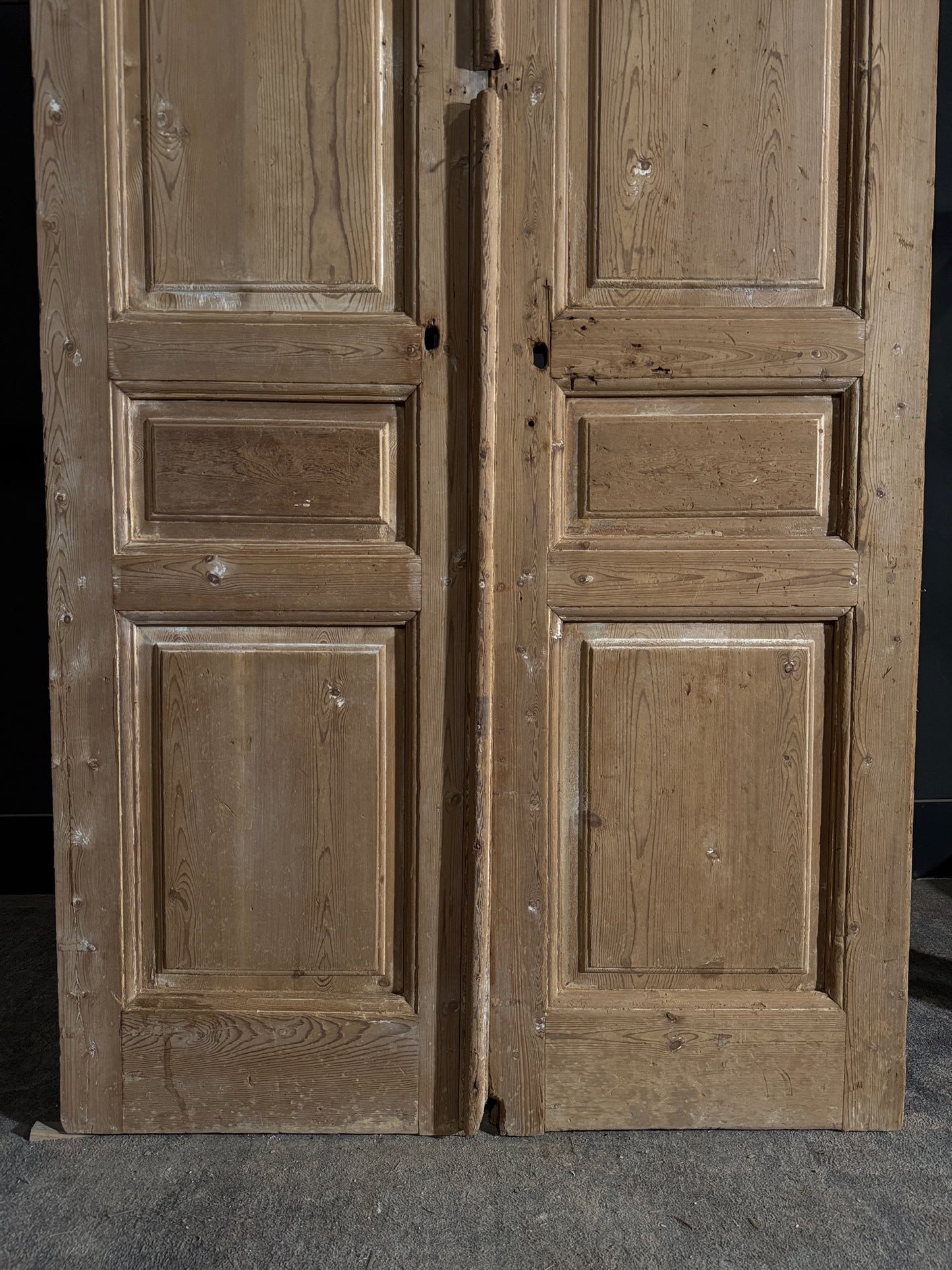 Antique 3 Panel Solid Double Doors - 43.75x96.25 - N421