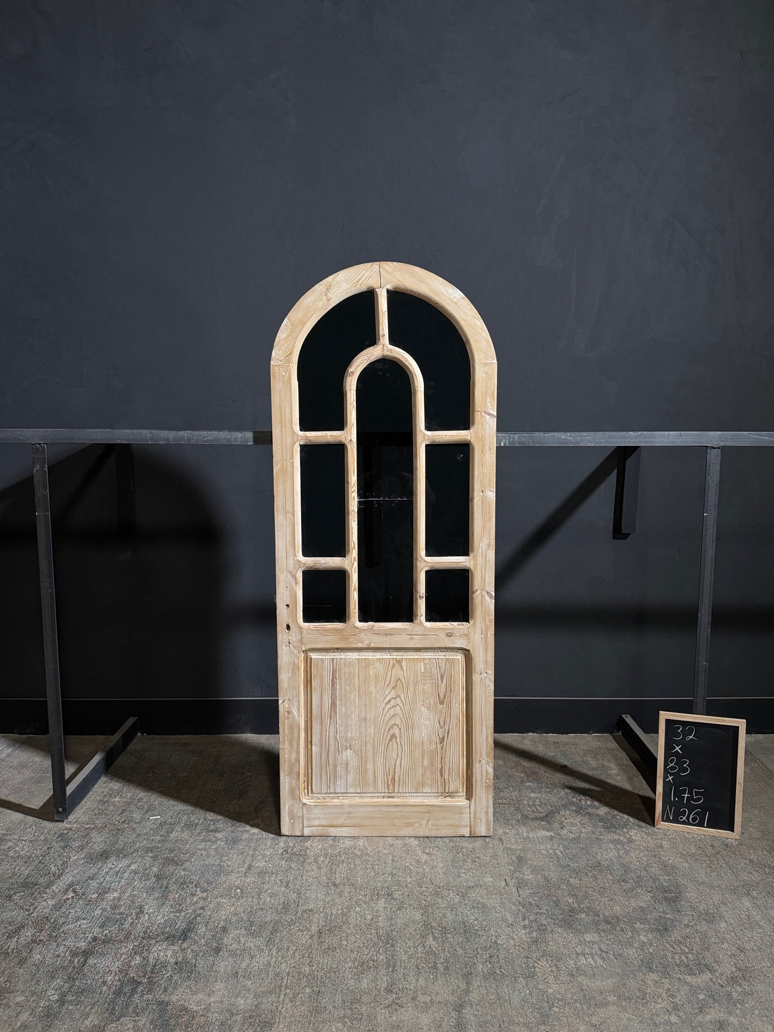 Antique Glass 7 Lite Arched Single Door - 32x83 - N261