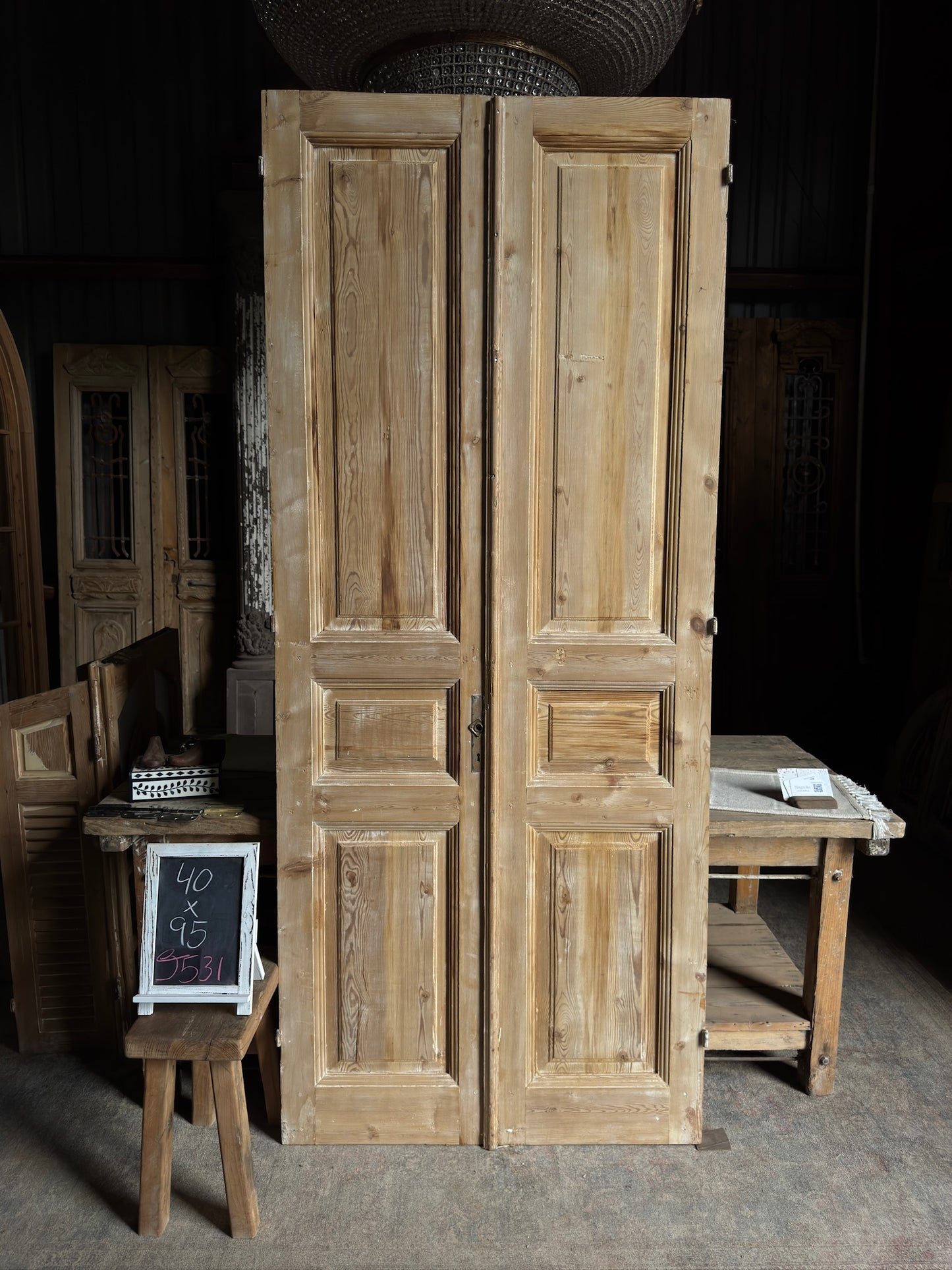Solid French Antique Doors - 40x95 J531