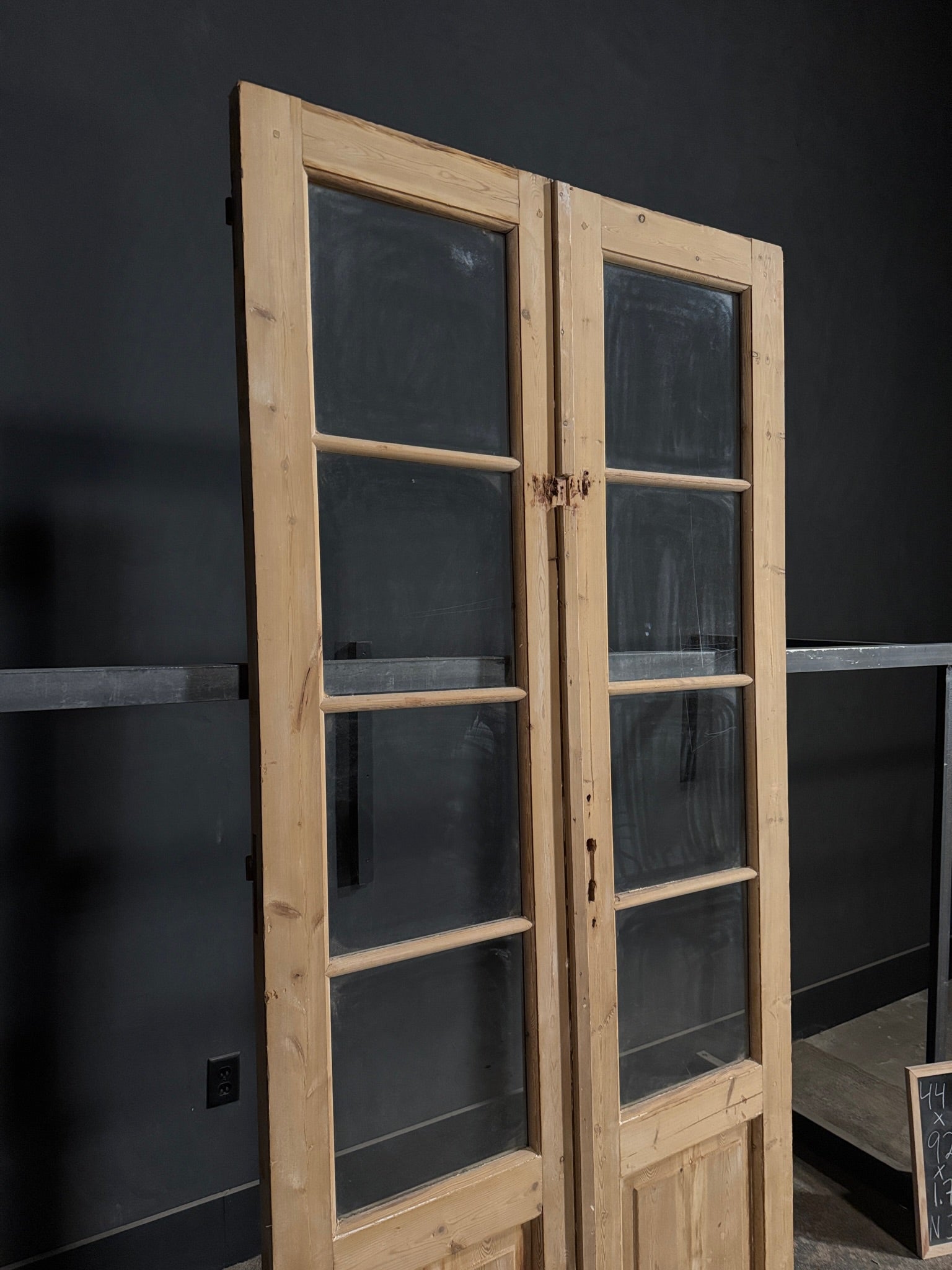Antique Glass 4 Lite French Doors - 44x92 - N312