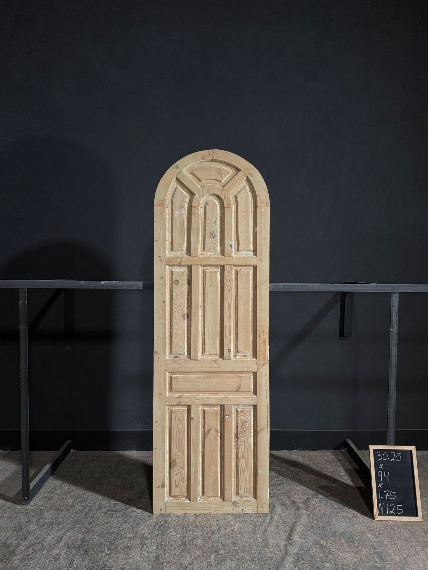 Antique Arched Solid Single Door - 30.25x94 - N125