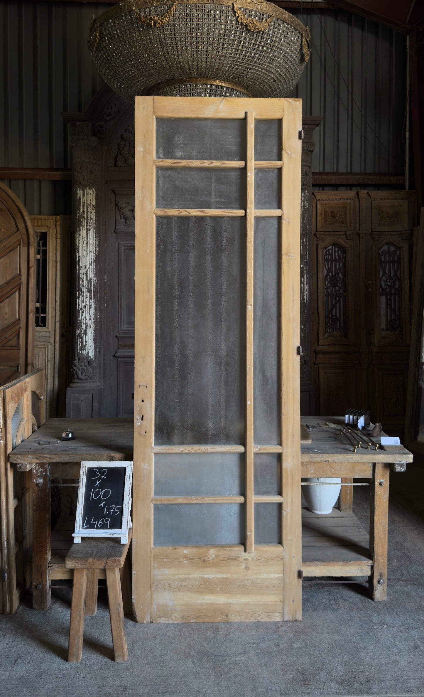 10 Lite Unique Antique Glass Single Door - 32x100 - L469