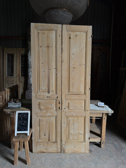 3 Panel Antique Solid French Doors - 40.75x89.25 J424