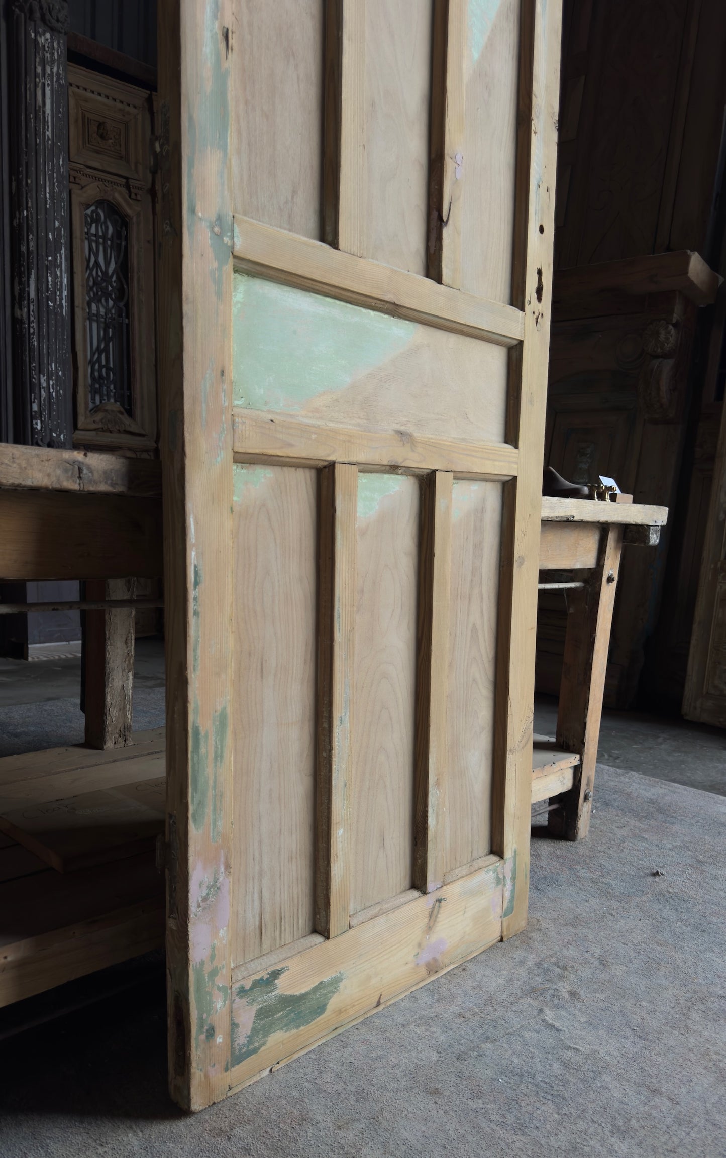 Arched Panel Antique Solid Single Door - 29.75x97 - L159