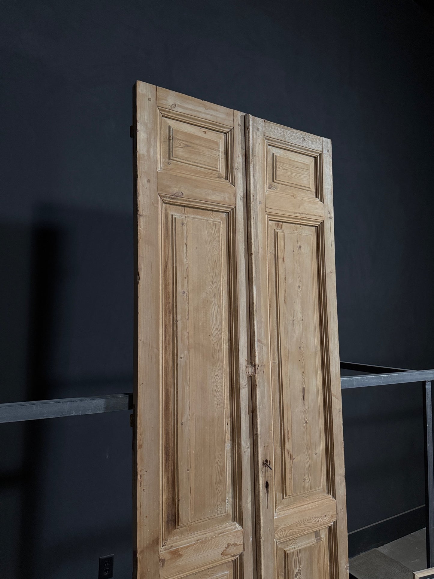 Antique 3 Panel Solid Double Doors - 39.5x106.25 - N385