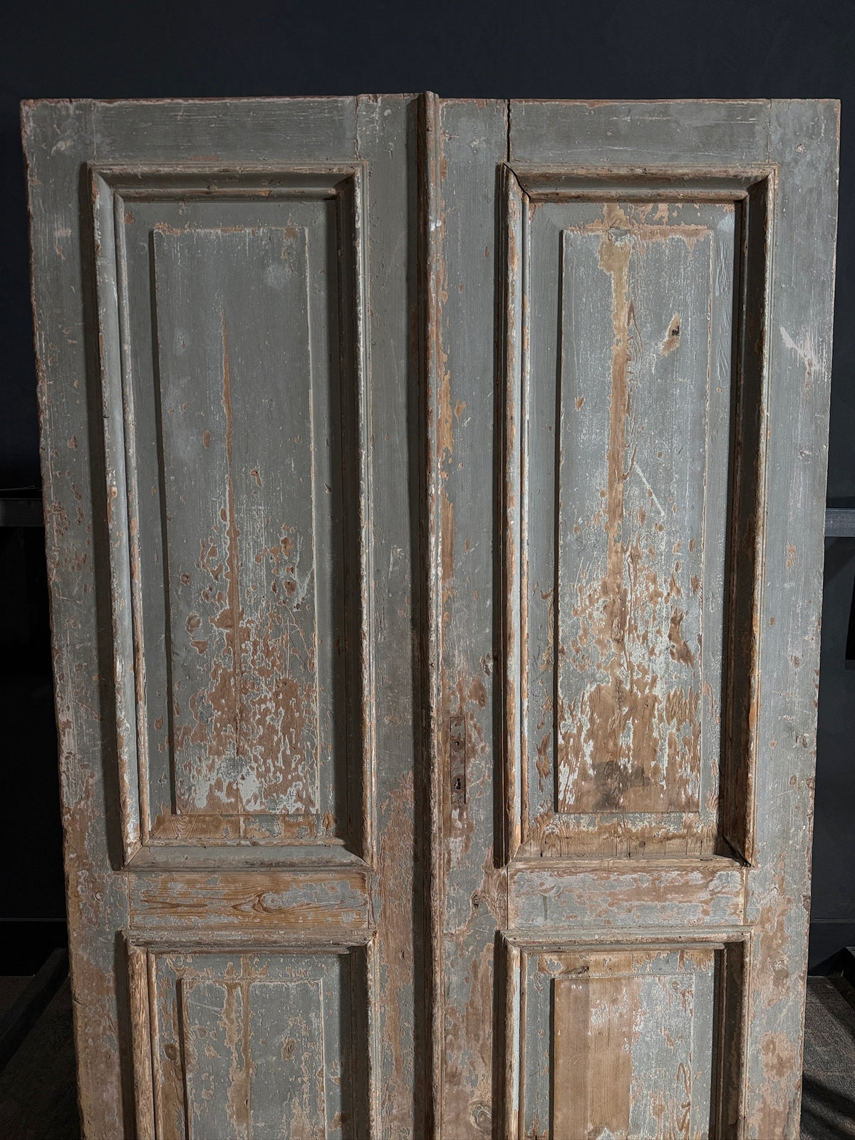 Antique 2 Panel Solid Double Doors - 55.5x87 - N645