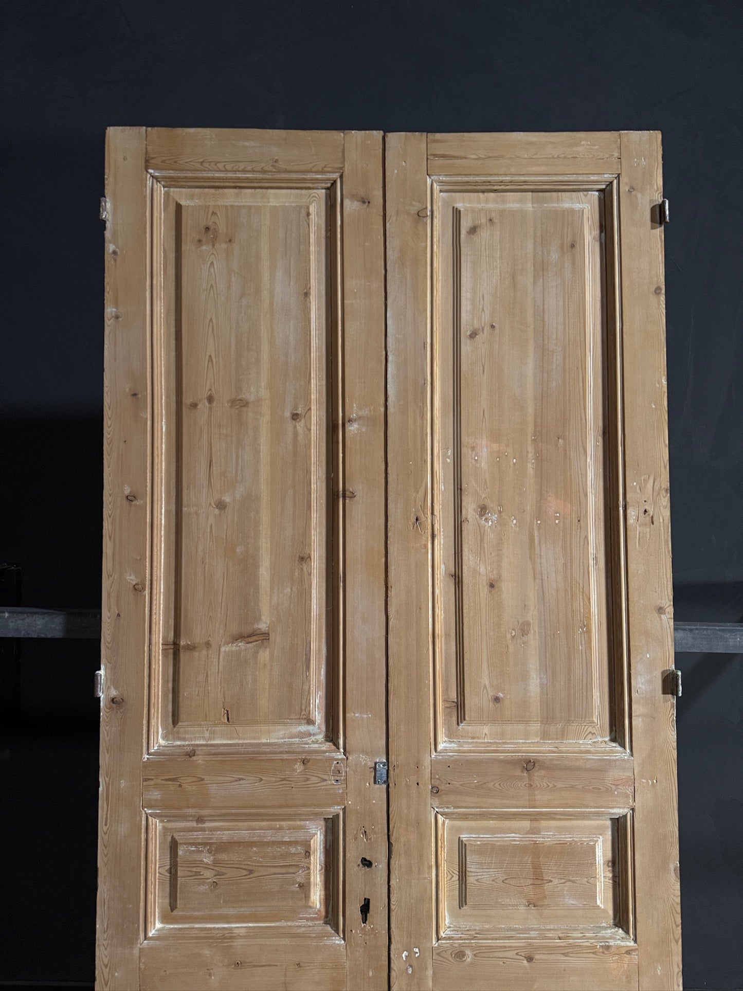 Antique 3 Panel Solid Double Doors - 42.75x97.5 - N649
