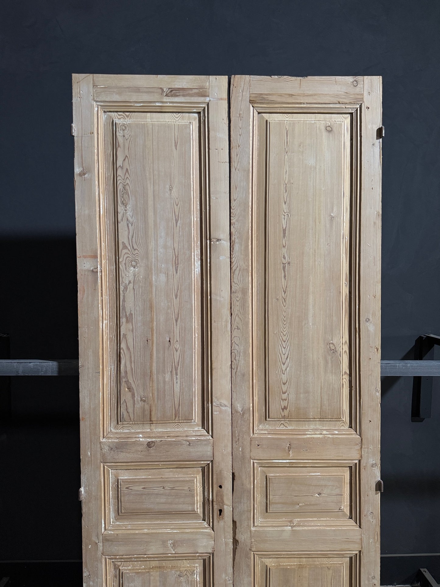 Antique 3 Panel Solid Double Doors - 43.25x101 - N159