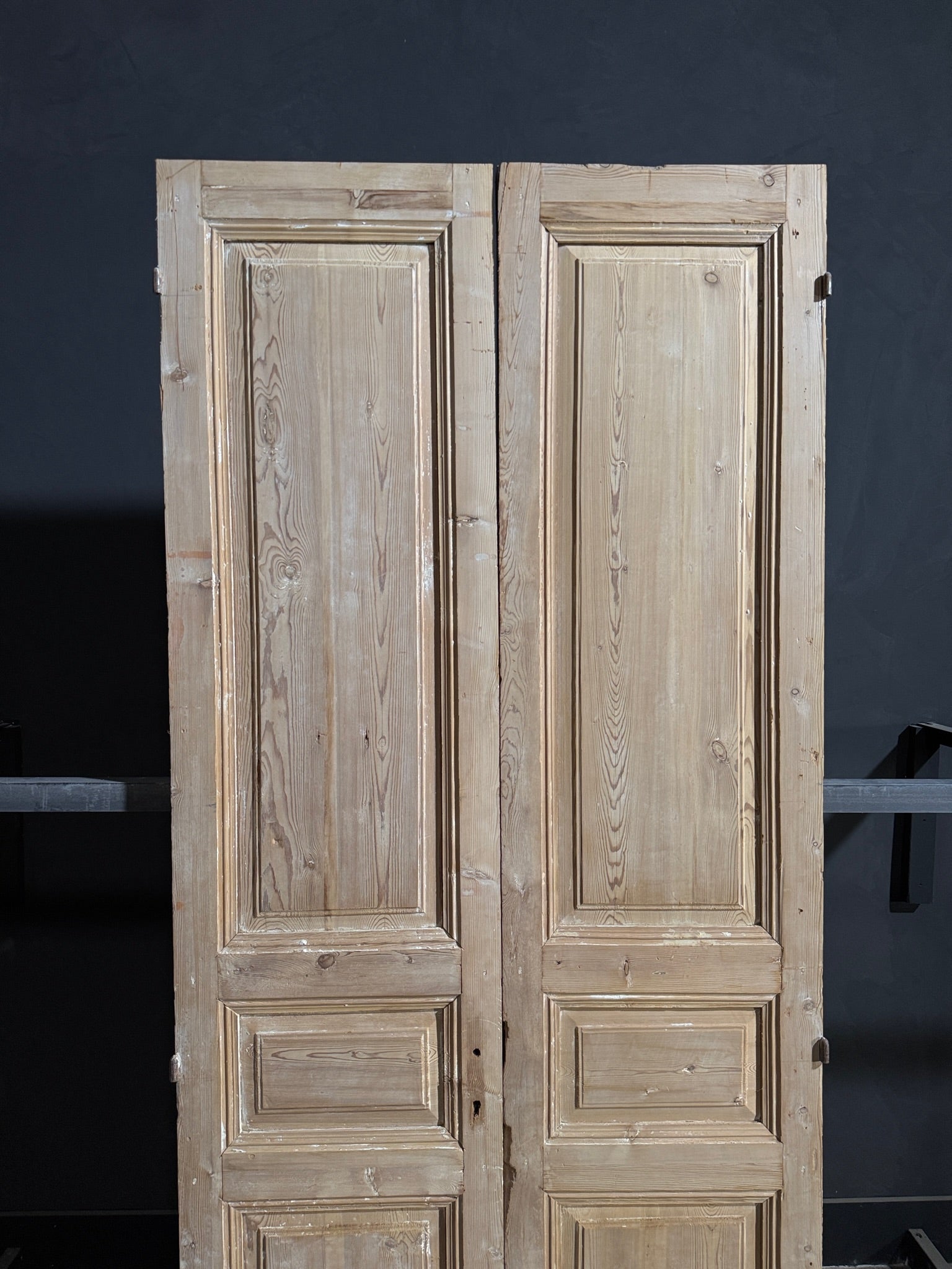 Antique 3 Panel Solid Double Doors - 43.25x101 - N159