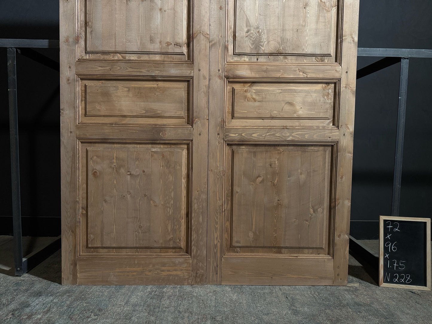 Handcrafted 3 Panel Solid French Doors - 72x96 N228