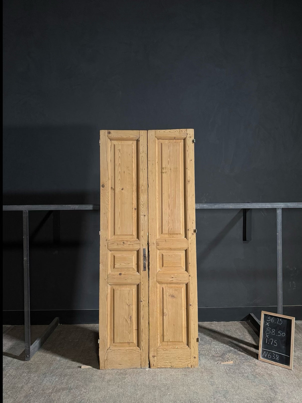 Antique 4 Panel Solid Double Doors - 36.25x88.5 - N638