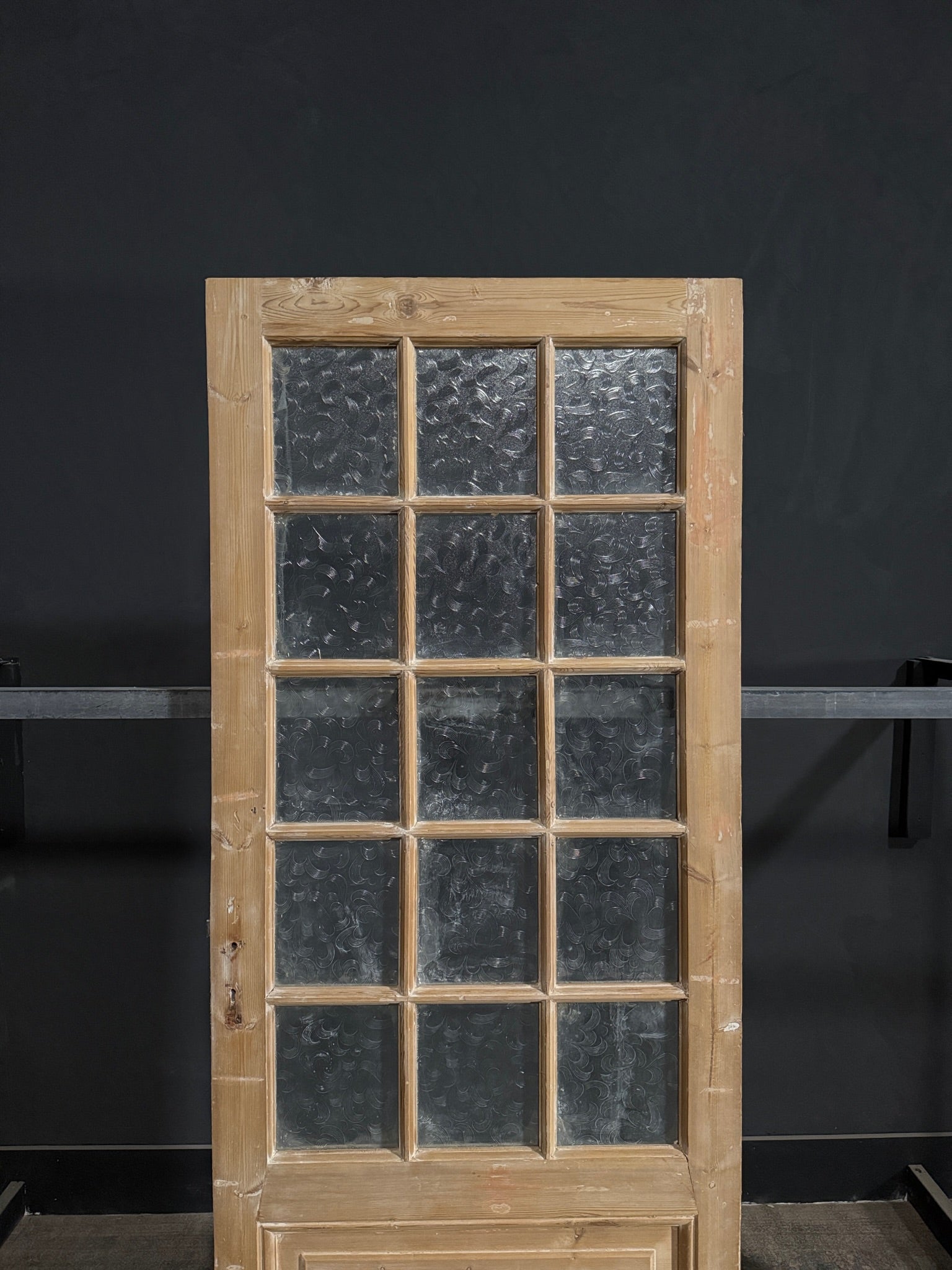 Antique Obscured Glass 15 Lite Single Door - 35.75x87.25 - N370