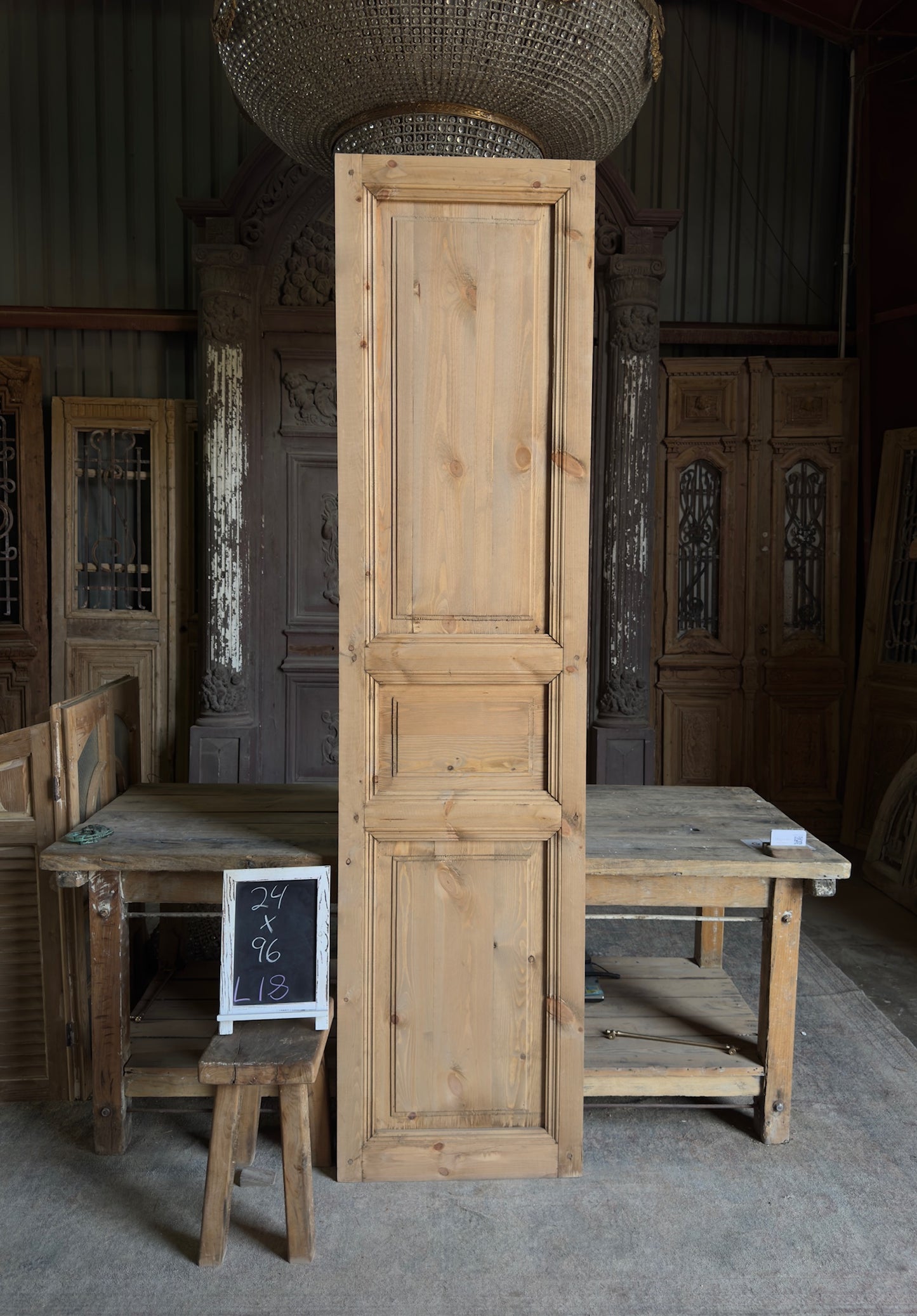 Handcrafted 3 Panel Solid Single Door - 24x96 L18