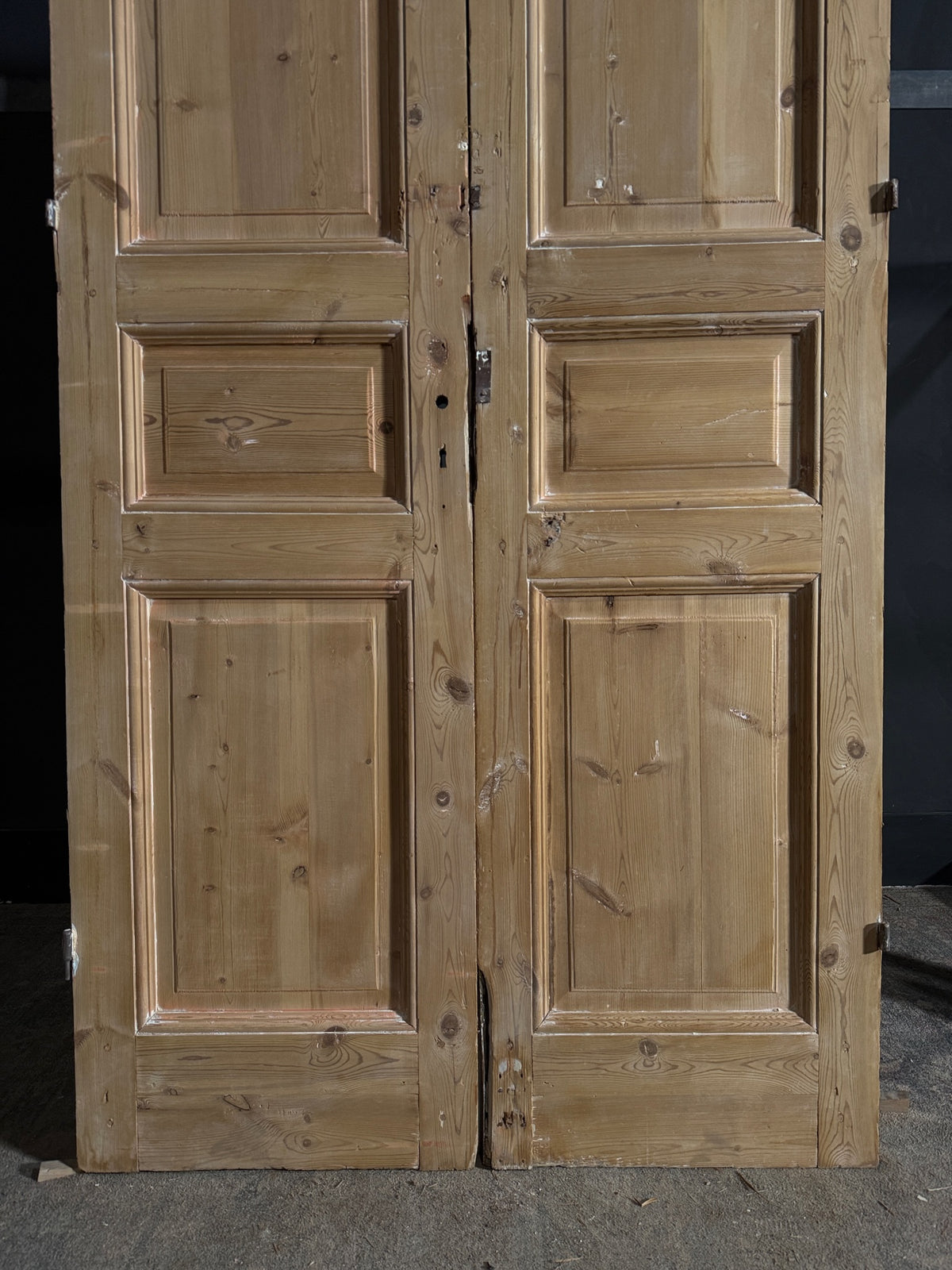 Antique 3 Panel Solid Double Doors - 43.5x97.25 - N629