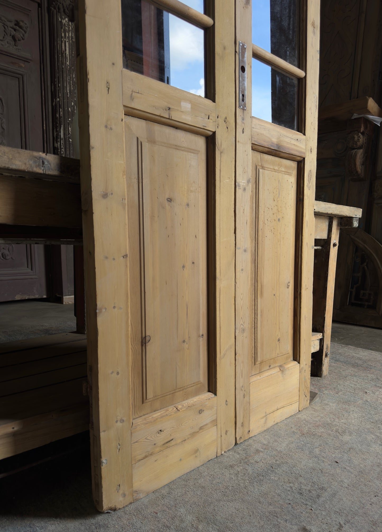 Antique Glass French Doors - 36x90 K234