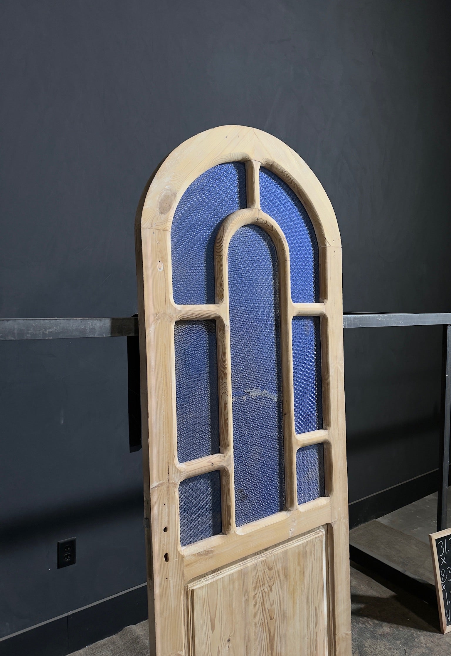 Antique Obscured Glass 7 Lite Arched Single Door - 31.75x83.5 - N263