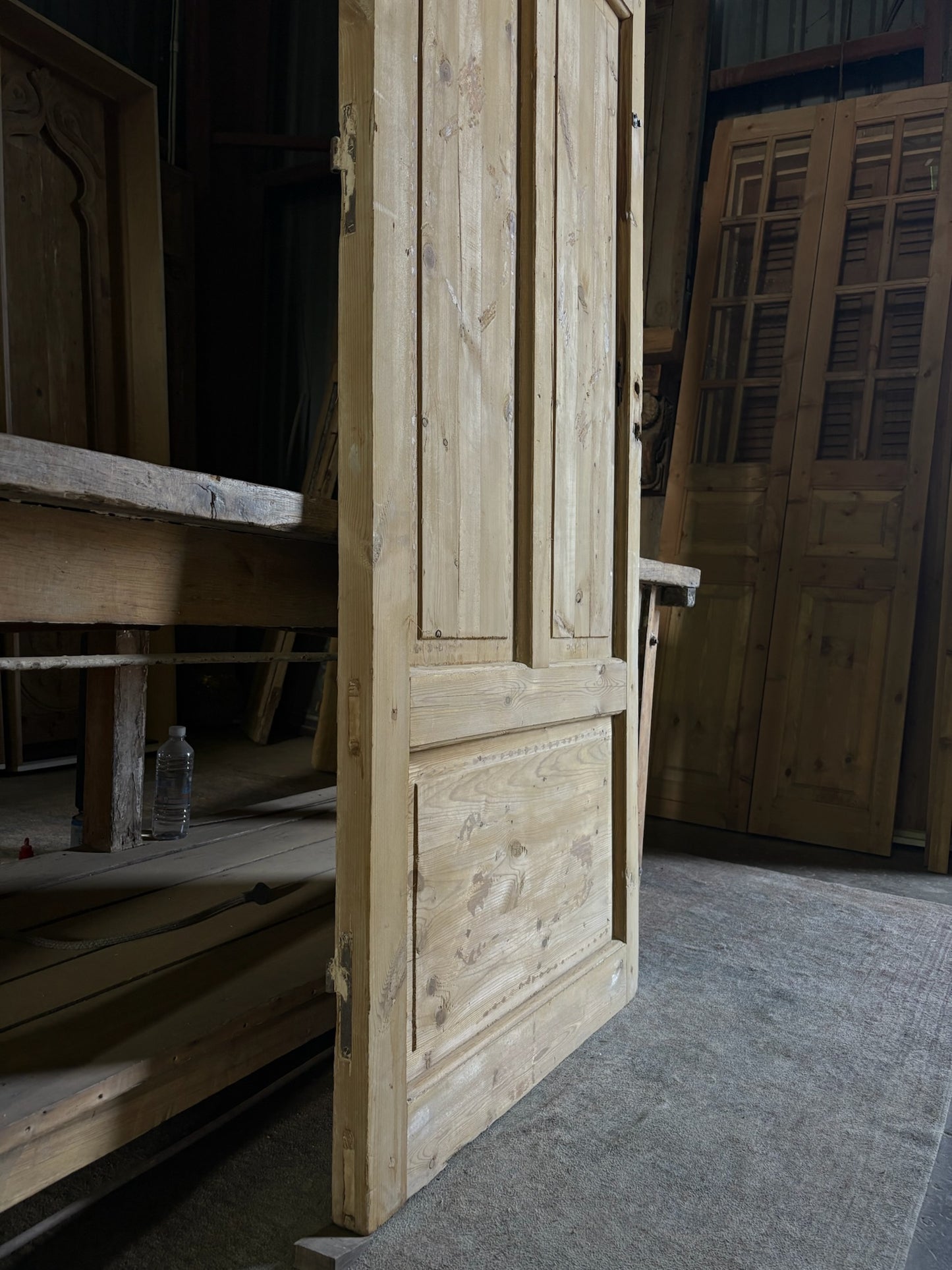 19th Century European Antique Glass Single Door - 31x87 - L58