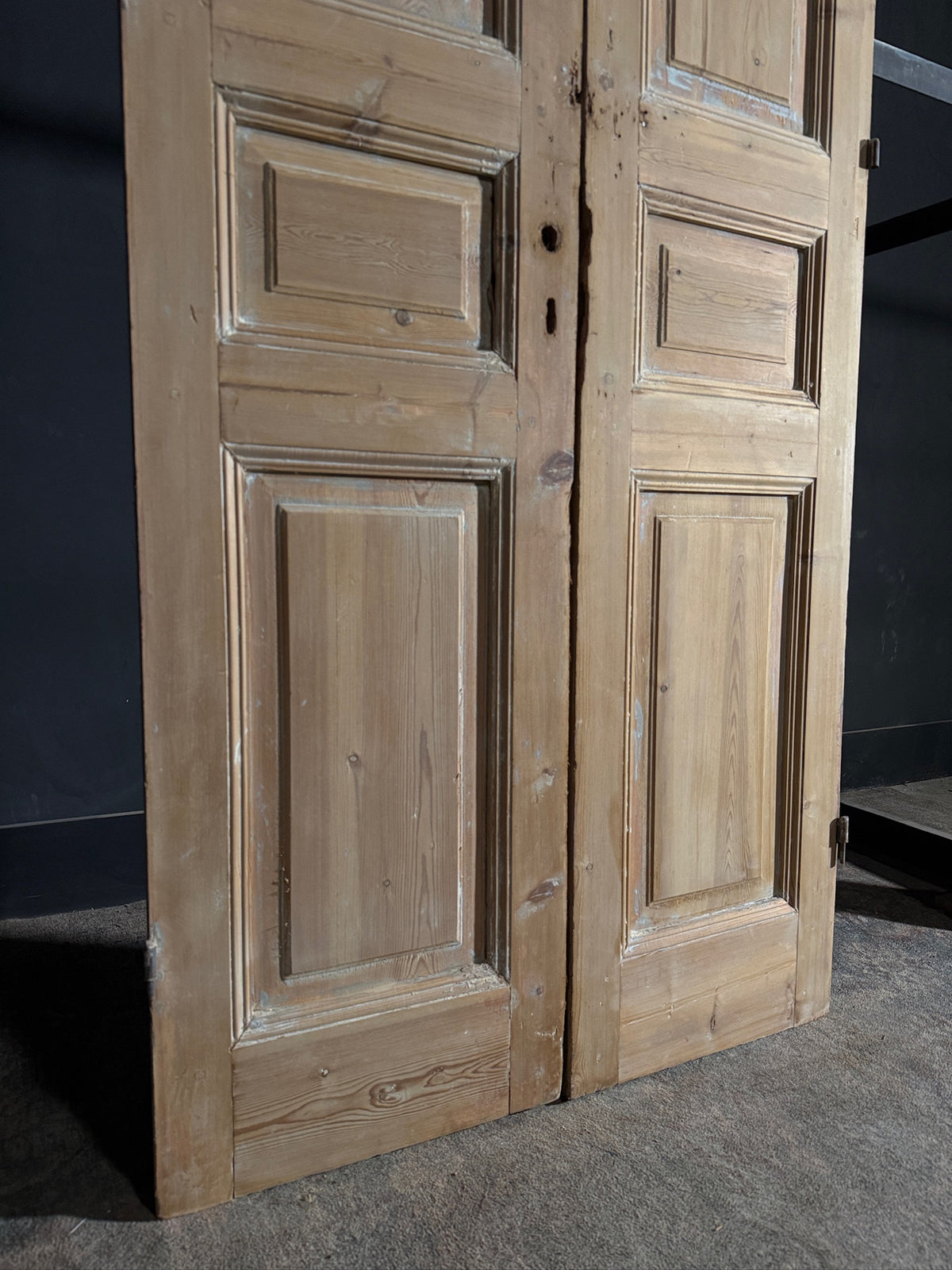 Antique 3 Panel Solid Double Doors - 40.25x97.25 - N591