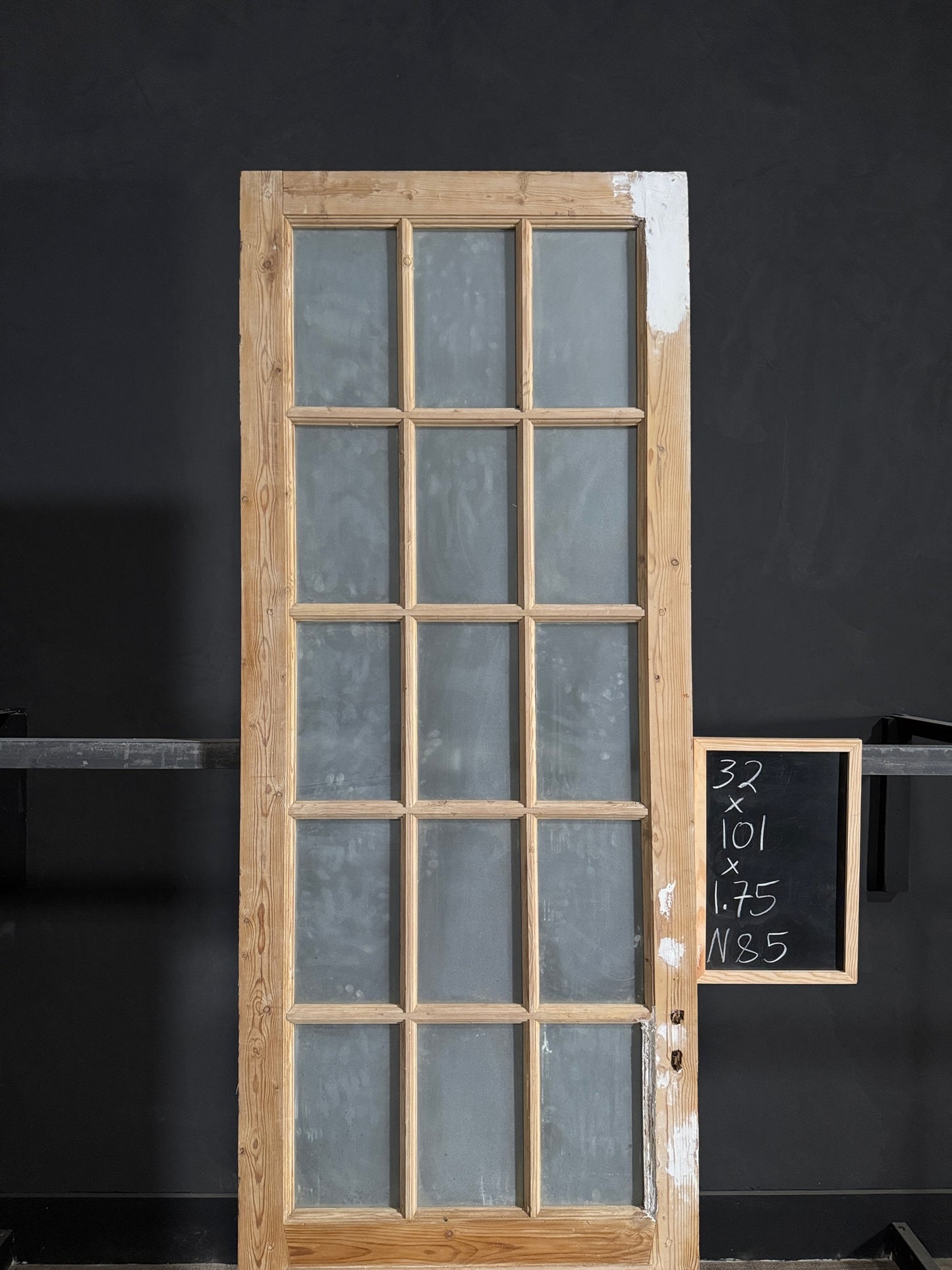 Antique Obscured Glass 15 Lite Single Door - 32x101 - N85