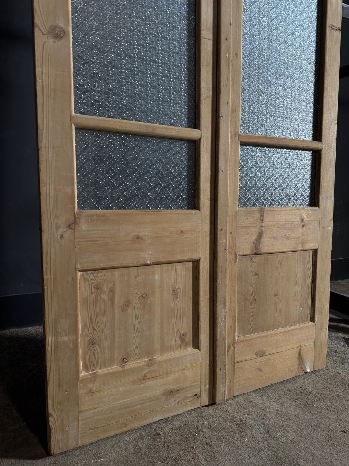 Antique Obscured Glass 2 Lite French Doors - 43.5x100.5 - N627