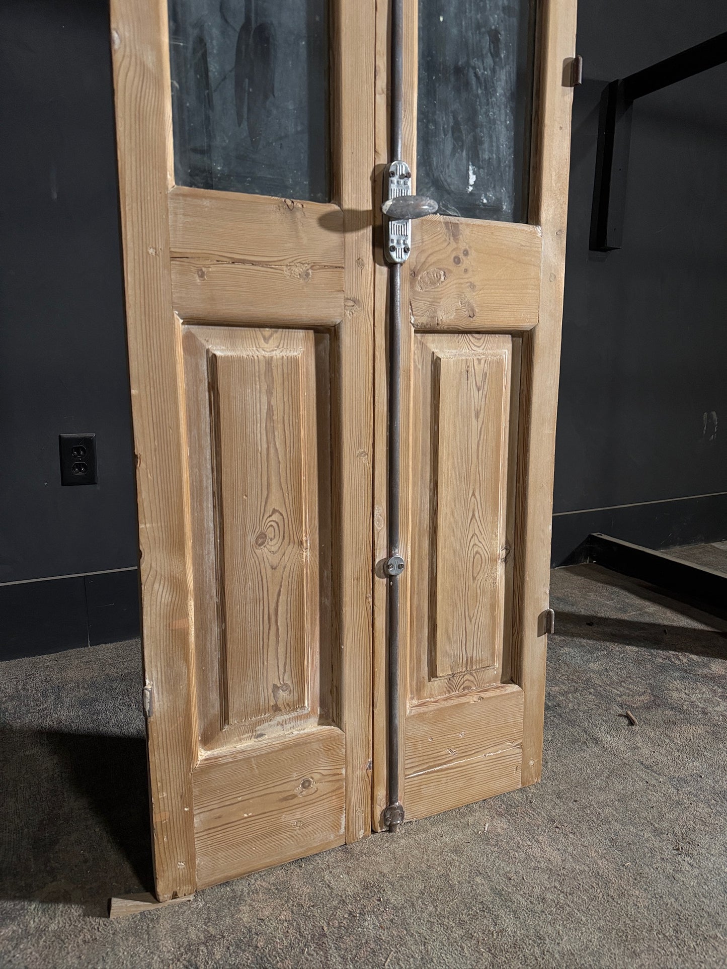 Antique Glass 3 Lite French Doors - 24.5x84 - N468