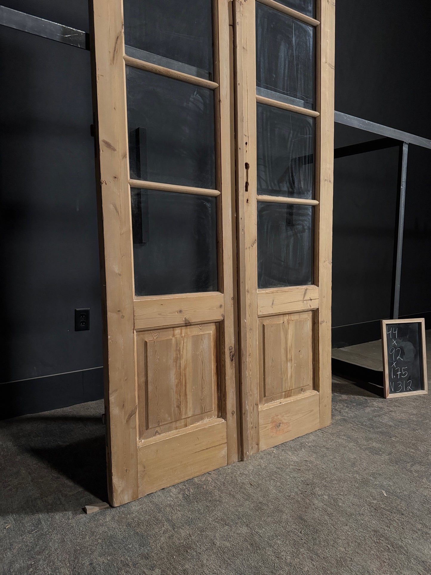 Antique Glass 4 Lite French Doors - 44x92 - N312